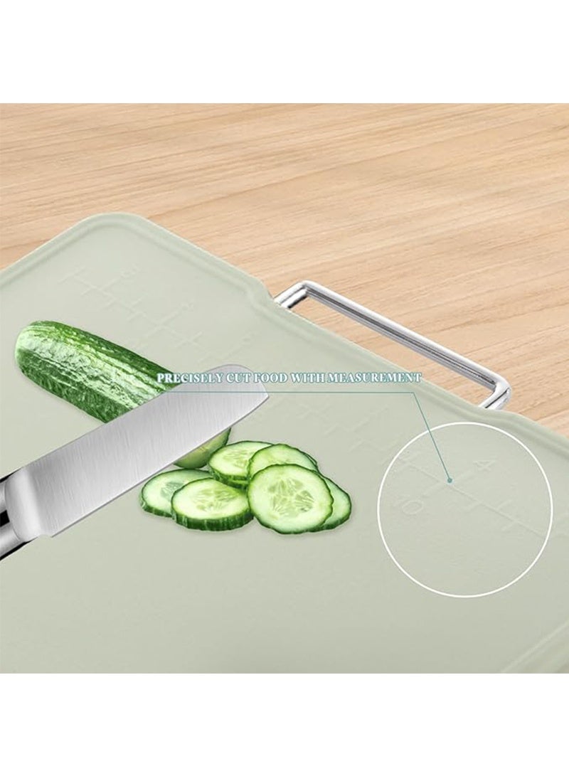 توبيتش طقم ألواح تقطيع بلاستيكية للمطبخ مكون من 3 ألواح تقطيع بلاستيكية للمطبخ، ألواح تقطيع احترافية آمنة للغسل في غسالة الأطباق مع حامل ومقبض للحوم والخضروات والفواكه، بأحجام مختلفة ومانعة للانزلاق - Image 5