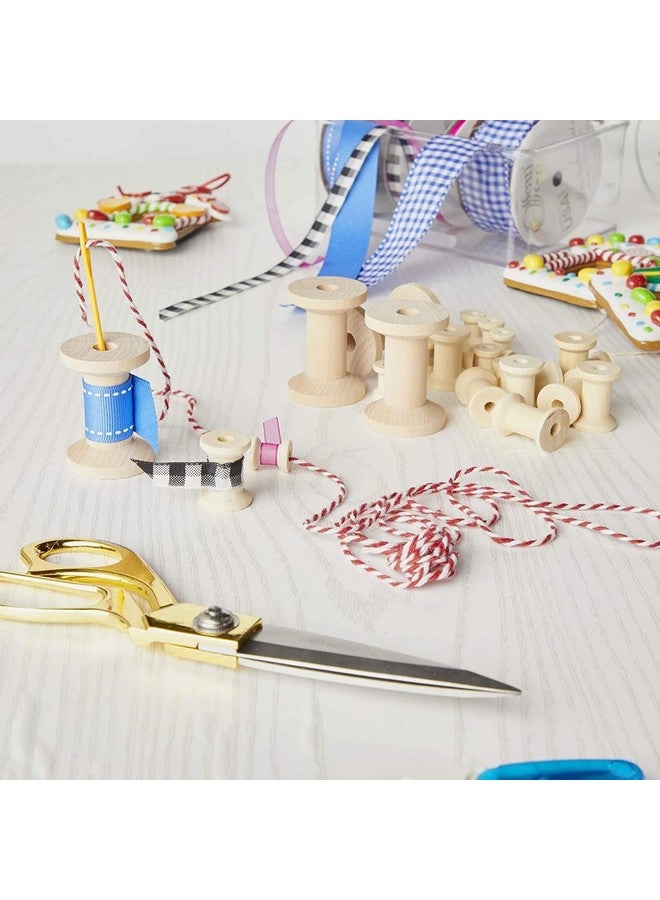 Okuna Outpost 140 Pieces Unfinished Wooden Spools For Crafts, Sewing, Thread, Twine, Ribbon (3 Assorted Sizes) - Image 2