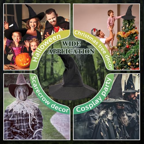 gagift world Witch Hat, 18IN Wizard Hat for Adults and Teens Novelty Cosplay Accessories for Halloween Costume Party Christmas Masquerade Carnivals (Black) - Image 4