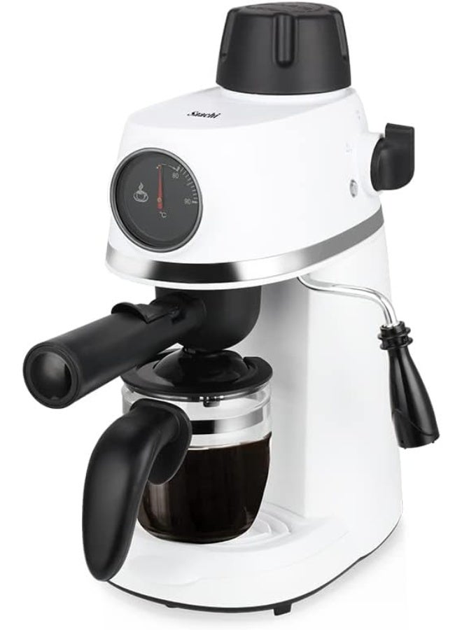 Sachi 3.5-Bar Espresso Coffee Maker, 2-4 Cups 240ml, Cappuccino & Latte Machine, Steam Frother, Stainless Steel Filter, 800W - Image 1