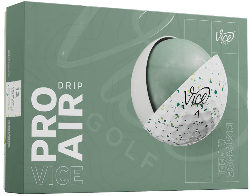 Vice Pro Air Golf Balls 2025 Model PetrolYellow Drip