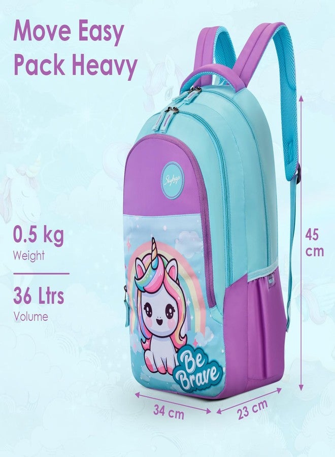 Skybags Pixie Blue 36 Liters Casual Backpack for Girls With Quick Access Zippered Front Pocket | Soft Touch Fabric, 3 Compartments, Stylish Design | Trendy Backpack - Image 5