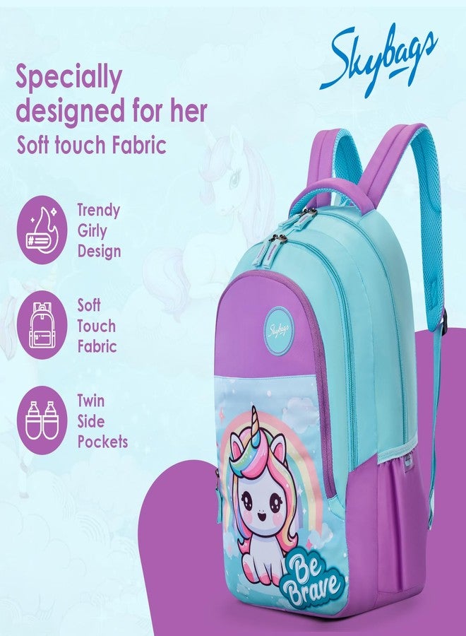 Skybags Pixie Blue 36 Liters Casual Backpack for Girls With Quick Access Zippered Front Pocket | Soft Touch Fabric, 3 Compartments, Stylish Design | Trendy Backpack - Image 2