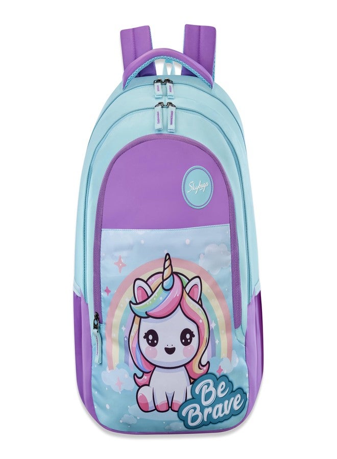 Skybags Pixie Blue 36 Liters Casual Backpack for Girls With Quick Access Zippered Front Pocket | Soft Touch Fabric, 3 Compartments, Stylish Design | Trendy Backpack - Image 1