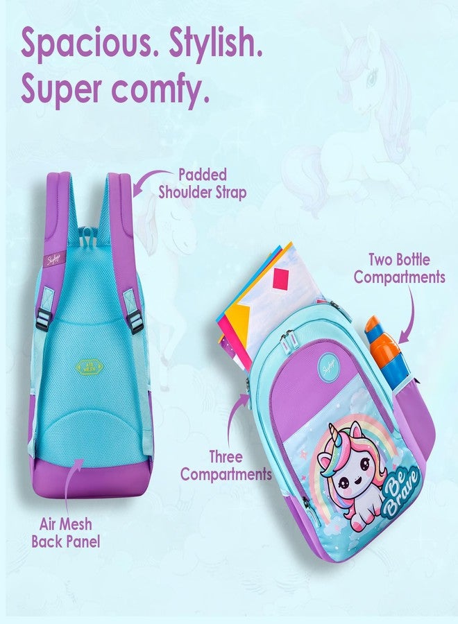 Skybags Pixie Blue 36 Liters Casual Backpack for Girls With Quick Access Zippered Front Pocket | Soft Touch Fabric, 3 Compartments, Stylish Design | Trendy Backpack - Image 3