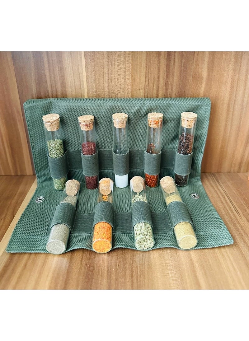 MYK Hediye ve Sanat Atölyesi MYK Gift and Art Workshop 9-Piece Glass Spice Jar Set with Leakproof Cork Lid Will Preserve Its Freshness for a Long Time, Stylish and Useful  - Image 2
