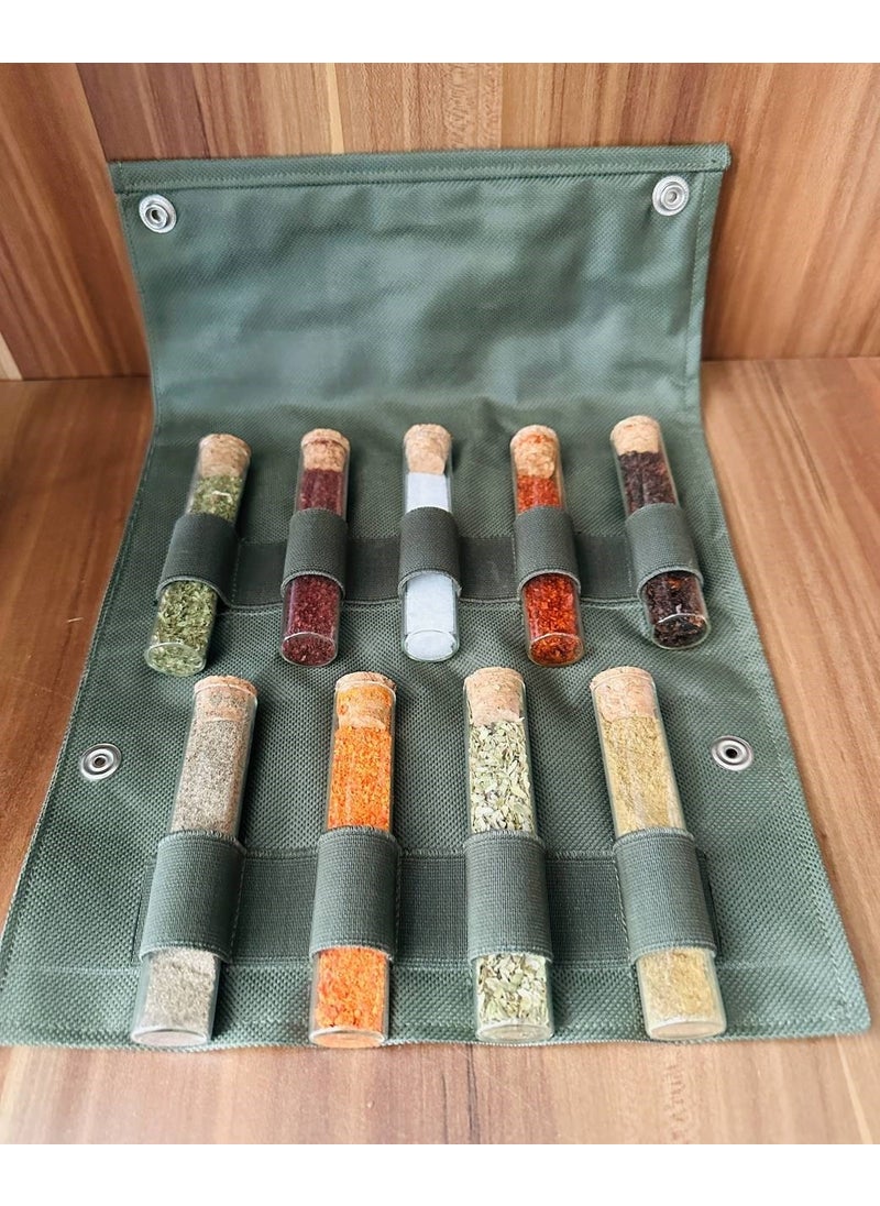 MYK Hediye ve Sanat Atölyesi MYK Gift and Art Workshop 9-Piece Glass Spice Jar Set with Leakproof Cork Lid Will Preserve Its Freshness for a Long Time, Stylish and Useful  - Image 4