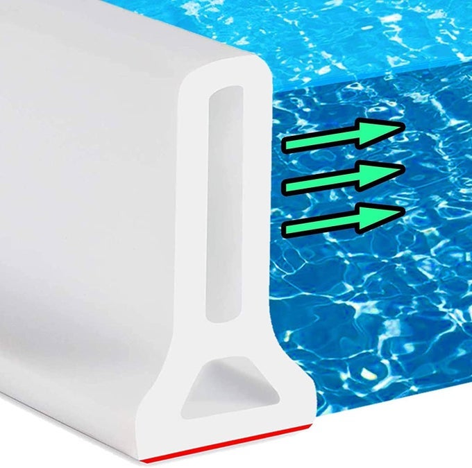 3FT5FT6FT8FT10FT COLLAPSIBLE SHOWER THRESHOLD WATER DAM WATER BARRIER FOR SHOWER AND WATER STOPPER KEEPS WATER INSIDE WATER THRESHOLD FOR WET AND DRY SEPARATION 3FT WHITE