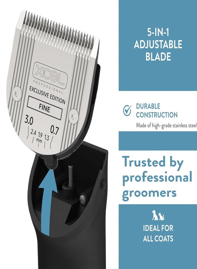 إكسيل شفرة بديلة XCEL 5 في 1 متوافقة مع ماكينات قص شعر الحيوانات الأليفة Bravura، الإصدار الاحترافي، رقم 9، رقم 10، رقم 15، رقم 30، رقم 40، مصنوعة من الفولاذ المقاوم للصدأ (1) - Image 3