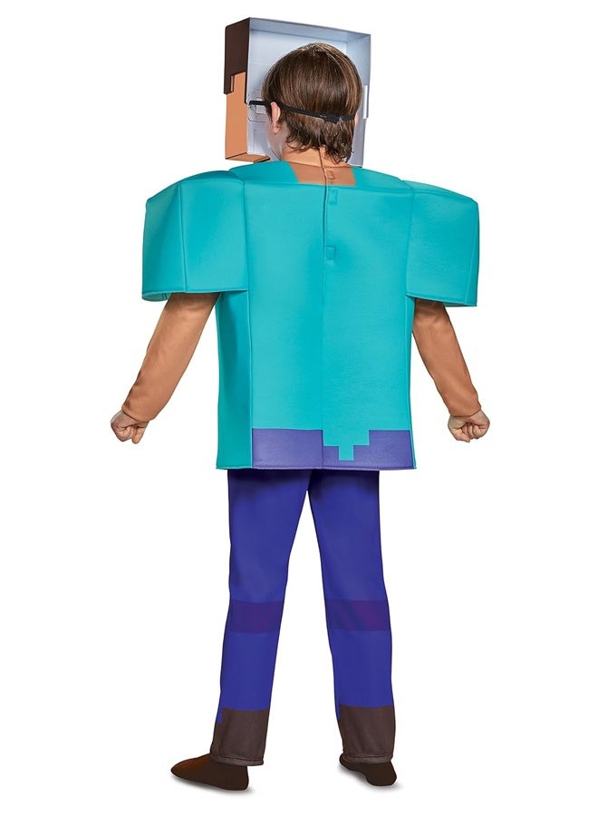 Game Steve Cosplay Costume Set  Kids XL-Pixelated Foam Tunic - for Halloween, Cosplay, Parties & Gaming Events - Includes Hat+Top+Pants & Character-Themed Accessories - Image 2