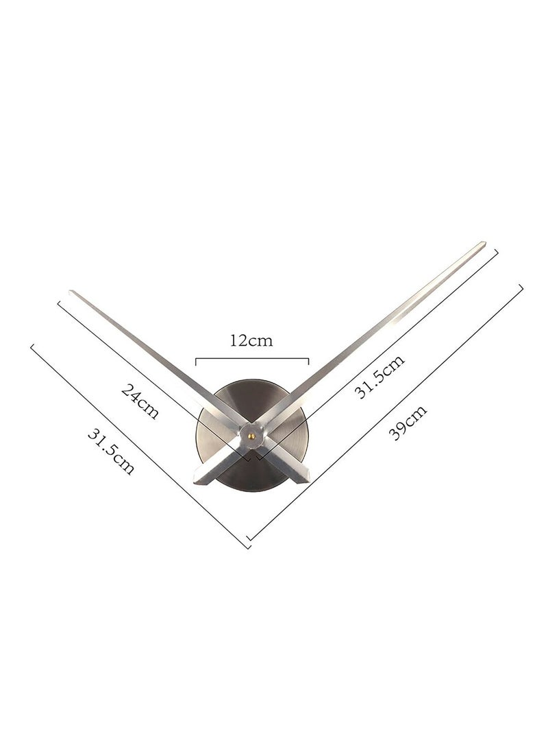 Generic - 3D Wall Clock With Mirror Number Stickers DIY (4 Digit English - Silver) - Image 1