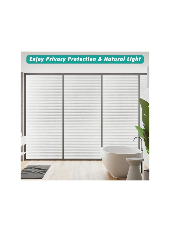 The Bros Window Film Privacy, 45x200cm Privacy Film for Glass Windows, Static Cling Imitation Blinds Window Film for Home, Office - Image 4
