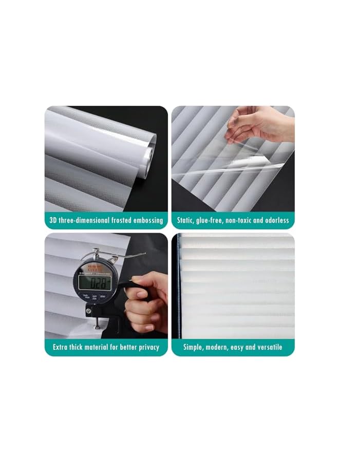 The Bros Window Film Privacy, 45x200cm Privacy Film for Glass Windows, Static Cling Imitation Blinds Window Film for Home, Office - Image 5