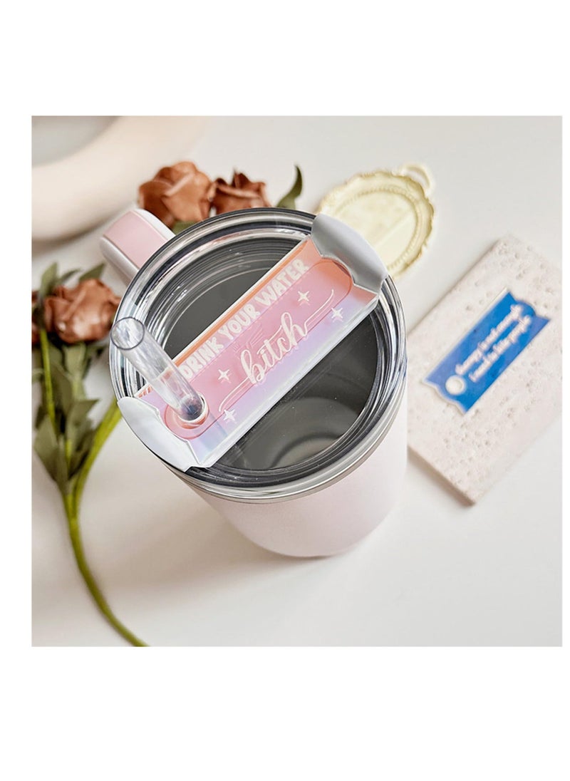 Personalized Tumbler Name Plates, 3 PCS Colorful Acrylic Name Tag for Stanley Cup 40 Oz, Colorful Custom Name Tag, Tumblers Lid Topper Acrylic Nameplate for 40 Oz Tumblers