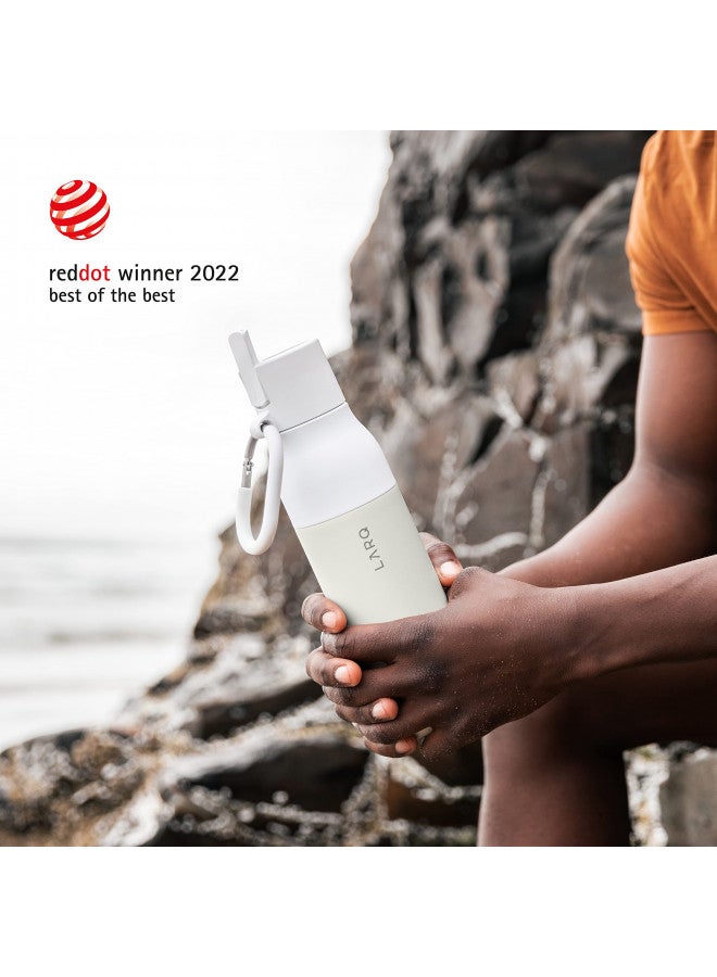 LARQ زجاجة LARQ المصفاة - زجاجة ماء معزولة من الفولاذ المقاوم للصدأ خالية من BPA بتقنية نانو زيرو ومرشحات تدوم طويلاً، أبيض جرانيت، 25 أونصة - Image 5