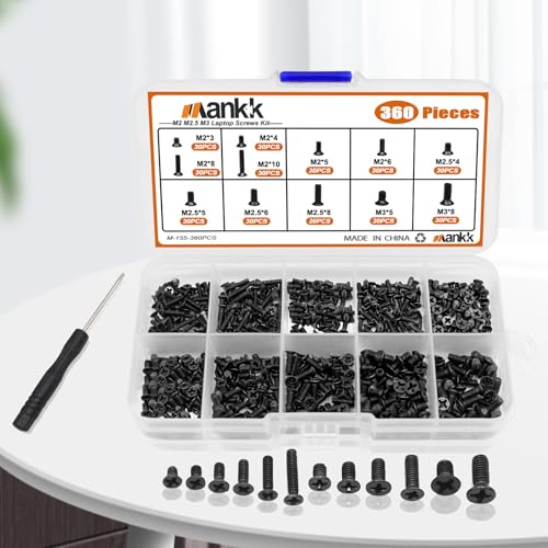 mankk 360PCS Laptop Screws 12 Sizes M2 M2.5 M3 Replacement Computer Tiny Screws Motherboard Screw with Screwdriver for Laptop PC Repair & DIY - Image 5