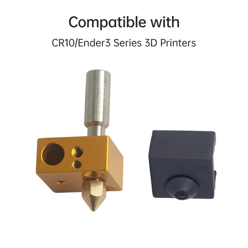 3D Printer Parts Heatbreak Throat + Silicone Sock + Heater Block + MK8 Nozzle Set Compatible with CR10/ender3 Series 3D Printers - Image 5