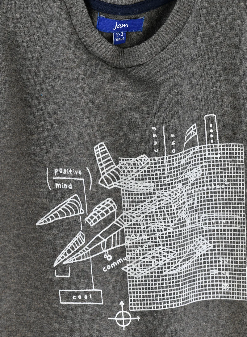 JAM Boys Graphic Print Crew Neck Sweatshirt