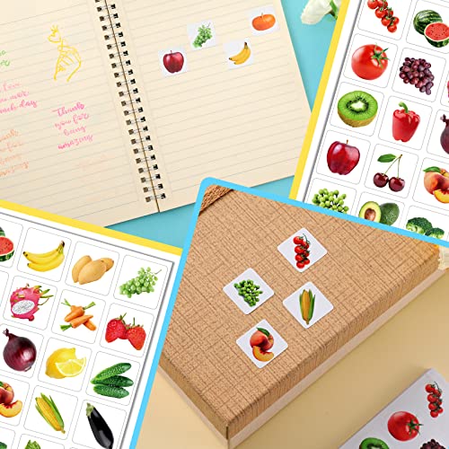 Hotop 600 Pcs Fruits Vegetable Stickers for Kids Photos Garden Realistic Food Fruit Stickers for Teachers Student Classroom Theme Party Favor(Fruits Vegetable) - Image 4