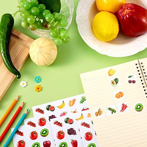 Hotop 600 Pcs Fruits Vegetable Stickers for Kids Photos Garden Realistic Food Fruit Stickers for Teachers Student Classroom Theme Party Favor(Fruits Vegetable) - Image 3