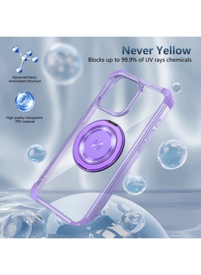 S-TOP Case For iPhone 13 Pro Max Gold Shield CD Pattern MagSafe Magnetic Phone Case with Rotating Stand - Image 3