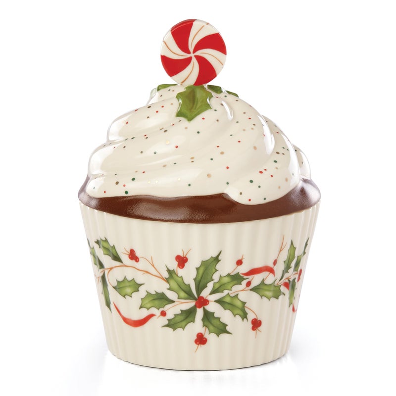 Lenox 886642 Holiday Bakeshop Cupcake Candy Dish, Christmas Hosting - Image 1