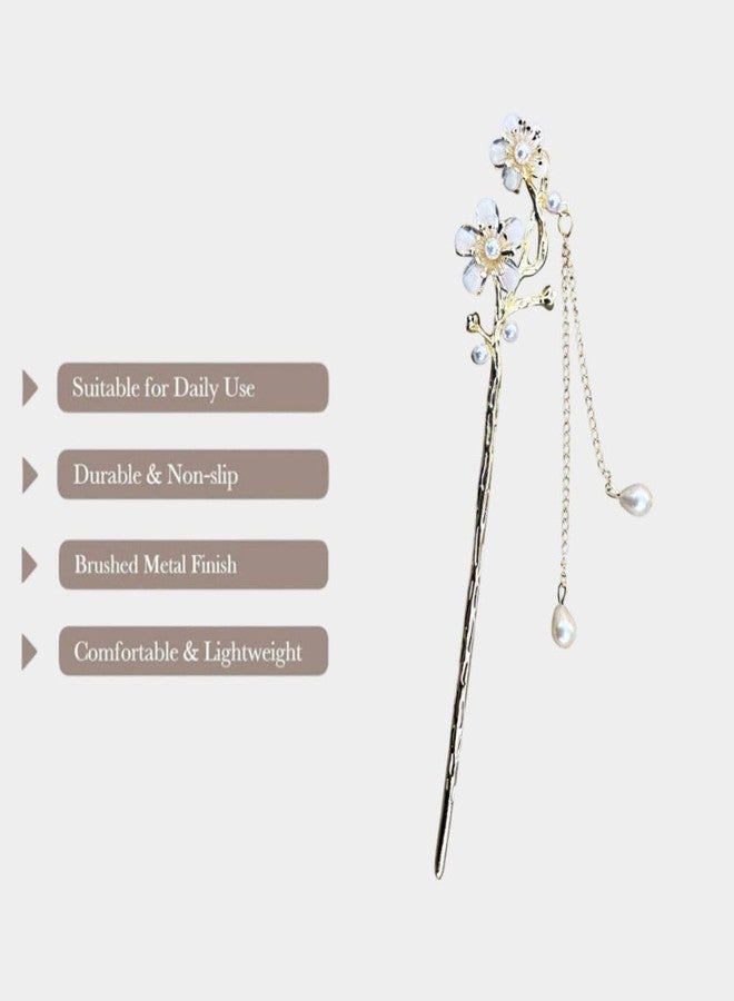 ECLATE ACCESSORIES Hair Stick for Bun, Metal Alloy Crescent Star Charm Bun Stick Accessories for Women, 7 inch Stylish Updo Fashion Accessories (stick D) - Image 4