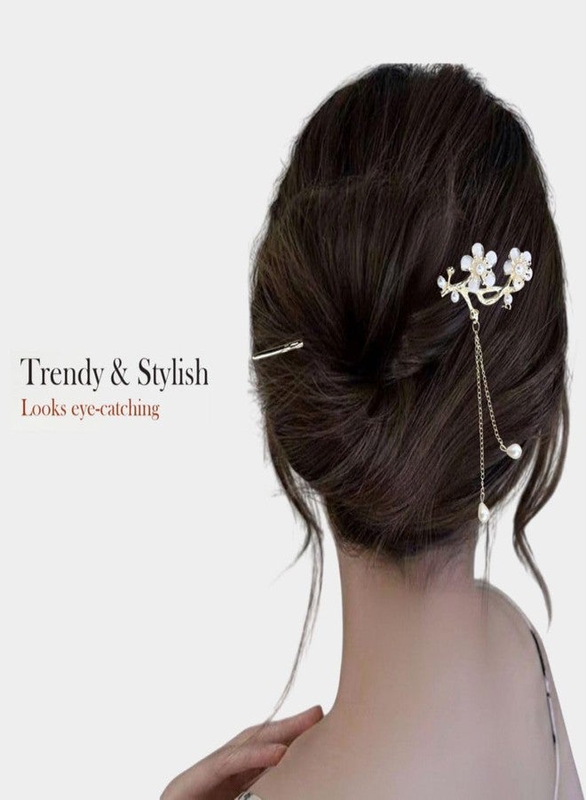 ECLATE ACCESSORIES Hair Stick for Bun, Metal Alloy Crescent Star Charm Bun Stick Accessories for Women, 7 inch Stylish Updo Fashion Accessories (stick D) - Image 5