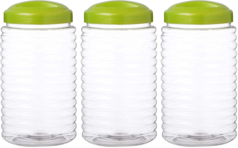 Lamsa Plast Plastic Spices Jar Set with Cover - assorted color, 3 Pieces