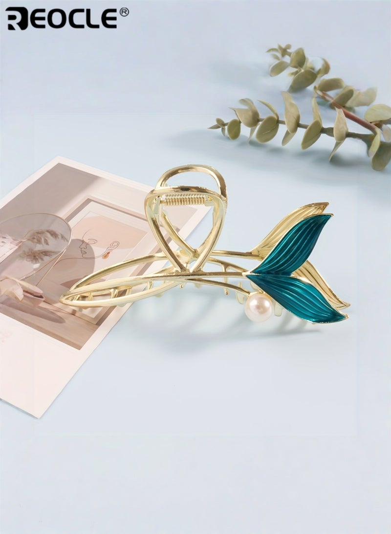 REOCLE Mermaid Tail Hair Clip with Double Layer Electroplating and Alloy Construction Womens Hair Accessory with Sparkling Finish for Summer Party Updos - Image 4