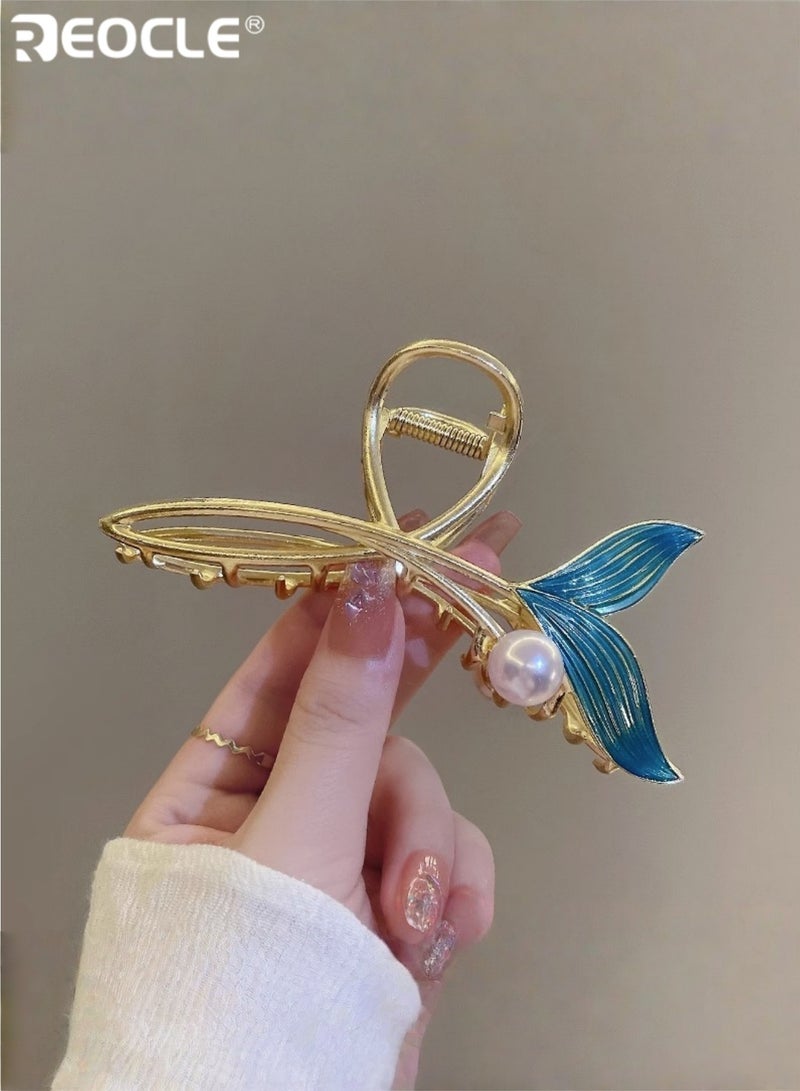 REOCLE Mermaid Tail Hair Clip with Double Layer Electroplating and Alloy Construction Womens Hair Accessory with Sparkling Finish for Summer Party Updos - Image 5