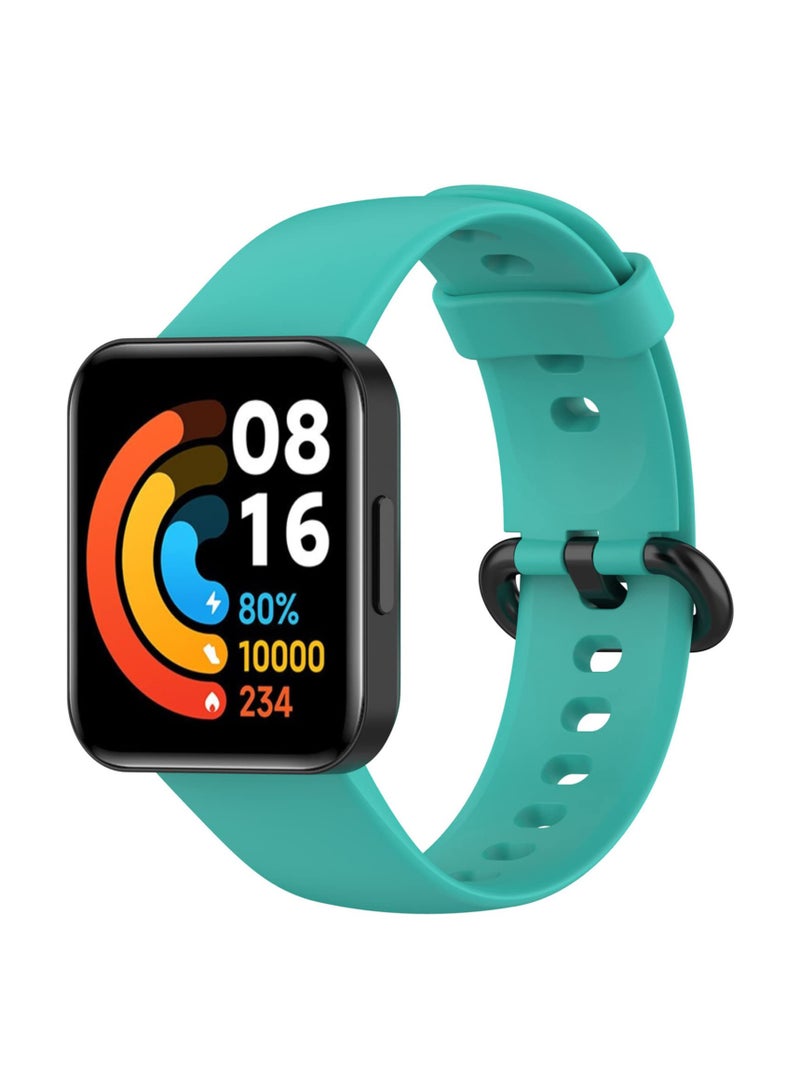 Straps Compatible with Redmi Watch 2 Lite Watch Xiaomi Mi Watch 2 Lite Soft Silicone Band for Men, Women,Cyan  - Image 1