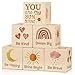 Vertintong 6 Pcs 16 Inch Inspirational Boho Rainbow Nursery Decor Baby Wooden Sun Clouds Rainbow Decor Wood Blocks Boho Rainbow Centerpiece Watercolor Shelf Decor for Nursery Bedroom Playroom Decor - Image 3