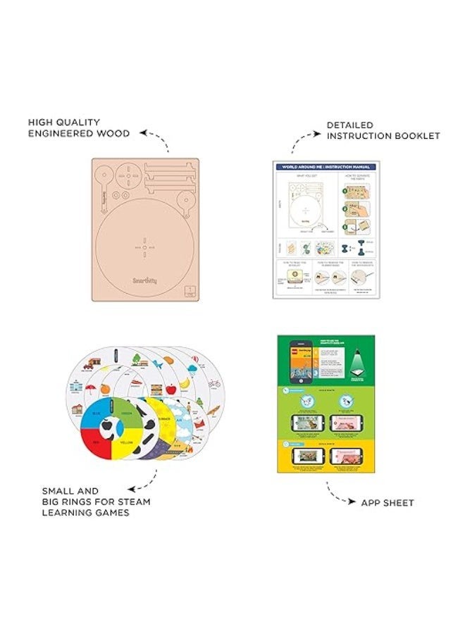 Smartivity Junior World Around Me Pre-School STEAM Learning Educational Toy Art & Craft Play 11 in 1 Activity Kit Gift Box 2-5 yrs Toddler Baby Augmented Reality Colouring, Interactive Flash Cards - Image 2