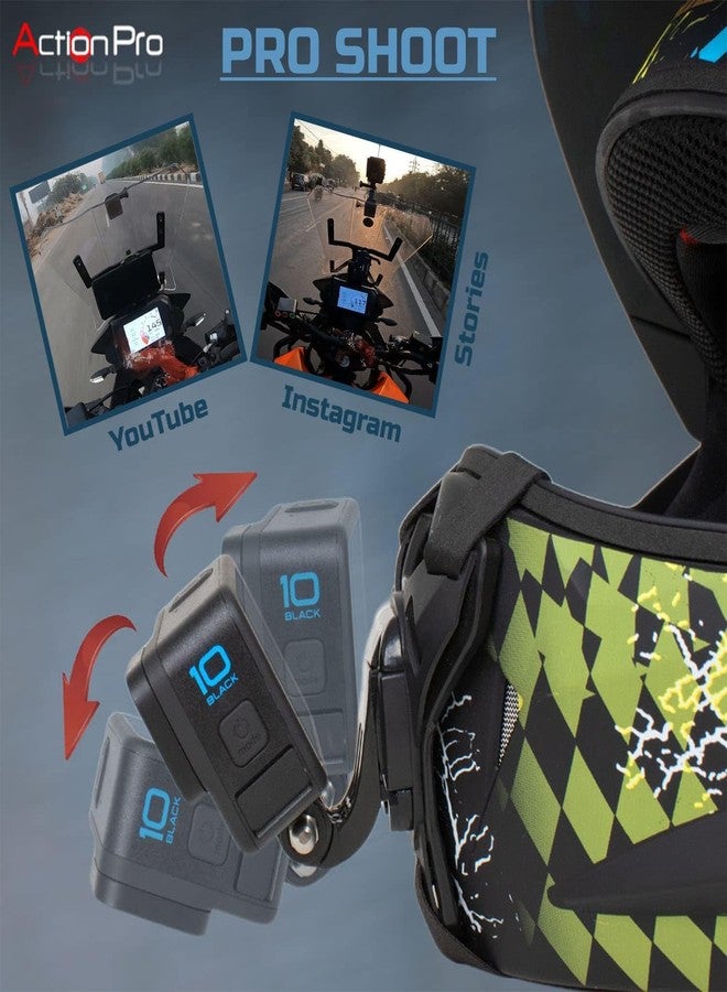 Action Pro Helmet Chin Mount Strap Set Compatible with GoPro-13/12/11/10/9/8/7/6/5/4/SJCAM/DJI Osmo/Insta-360 All Action Cameras and Smartphones (Pack of 2) - Image 5