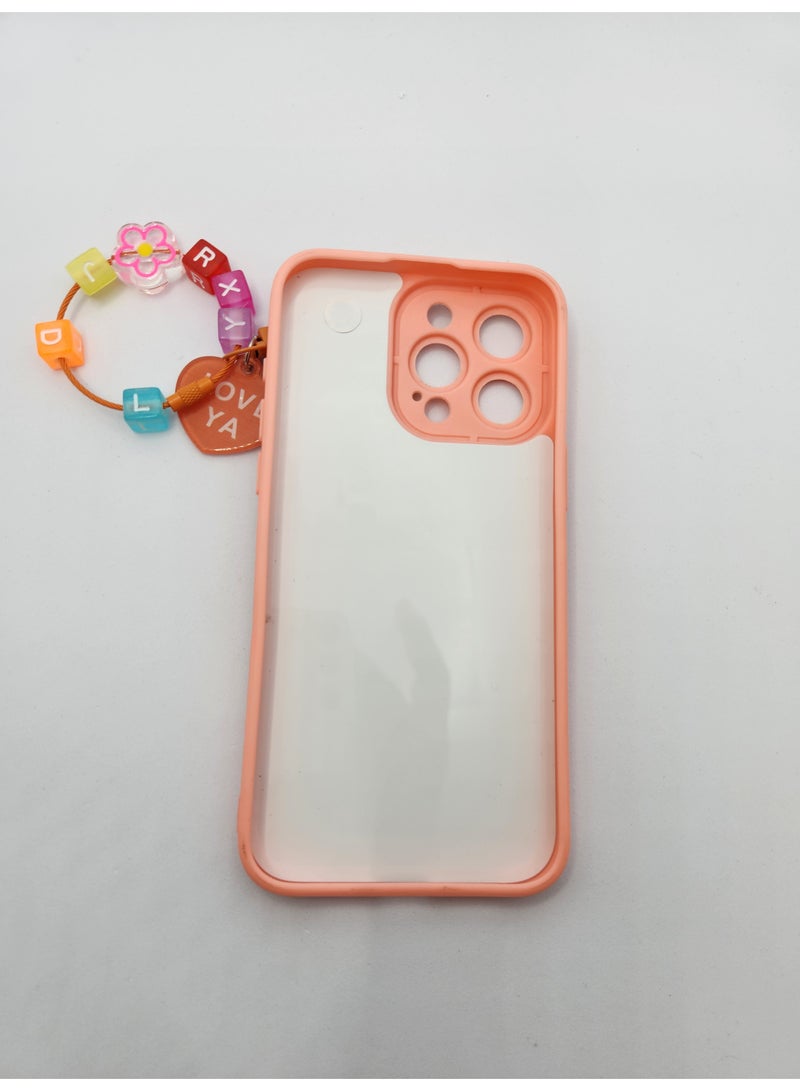 اكنور جراب بتصميم فيونكة لهاتف iPhone 15 Pro Max مع حزام يد وسحر - غطاء واقٍ لامع - Image 3