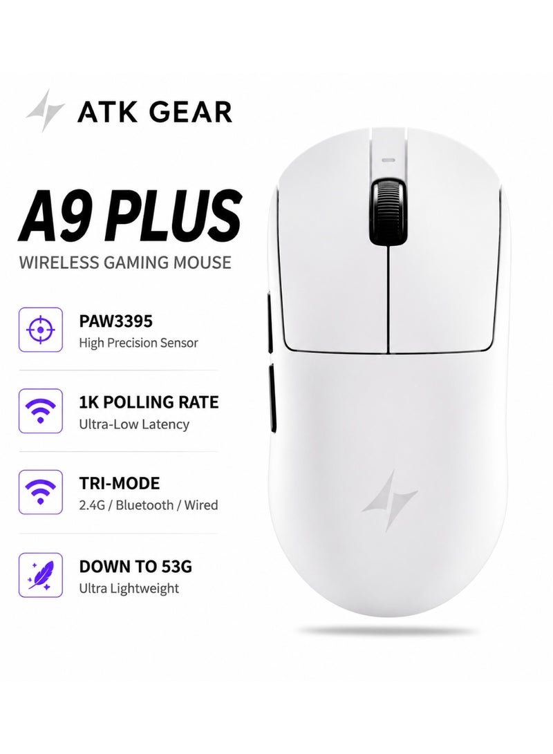 ATK Dragonfly A9 Plus Wireless Gaming Mouse Lightweight PAW3395 Sensor Adjustable DPI 1K Polling Tri-Mode Wireless /BT/Wired - Image 1