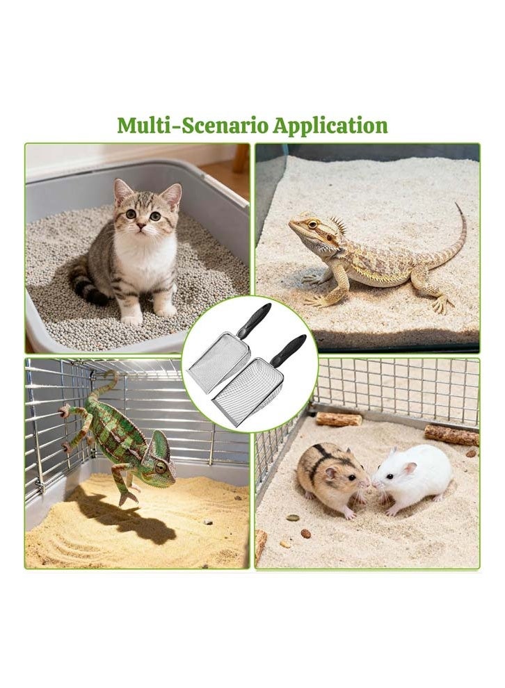 Cat Litter Scoop Metal Stainless Steel Mesh Kitty Litter Scoop with Hook, Cat Scooper for Litter Box, Filter Small Pieces Quickly, Easy to Clean and Durable（3.8mm) - Image 3