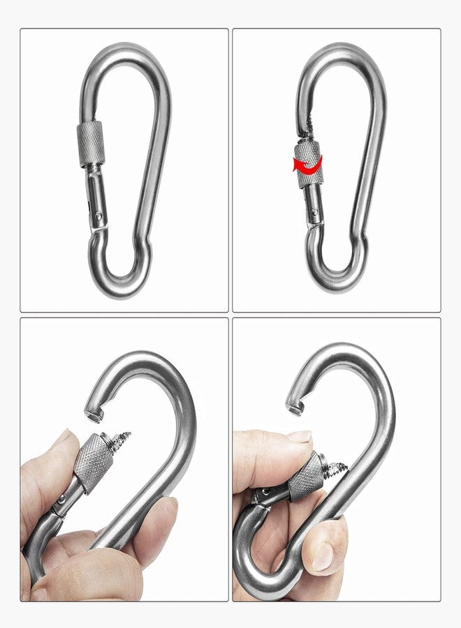 Velomill 2+1 Heavy Duty 304 Stainless Steel Swivel Ring Double Ended Swivel Eye Hook with SUS304 Snap Hooks for Web Tree Swing, Swing Spinner Hanger, Reliable and Safe (M6) - Image 5