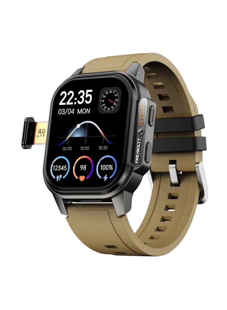 Fire-Boltt Fire-Boltt Snapp Smart Watch, Selfie Camera, 4G Nano-SIM Slot, 54.1mm AMOLED Display, Play Store- Unlimited apps, 1000mAh Battery, 2GB/4GB RAM + 16GB/64GB ROM (Alpine Olive)  - Image 1
