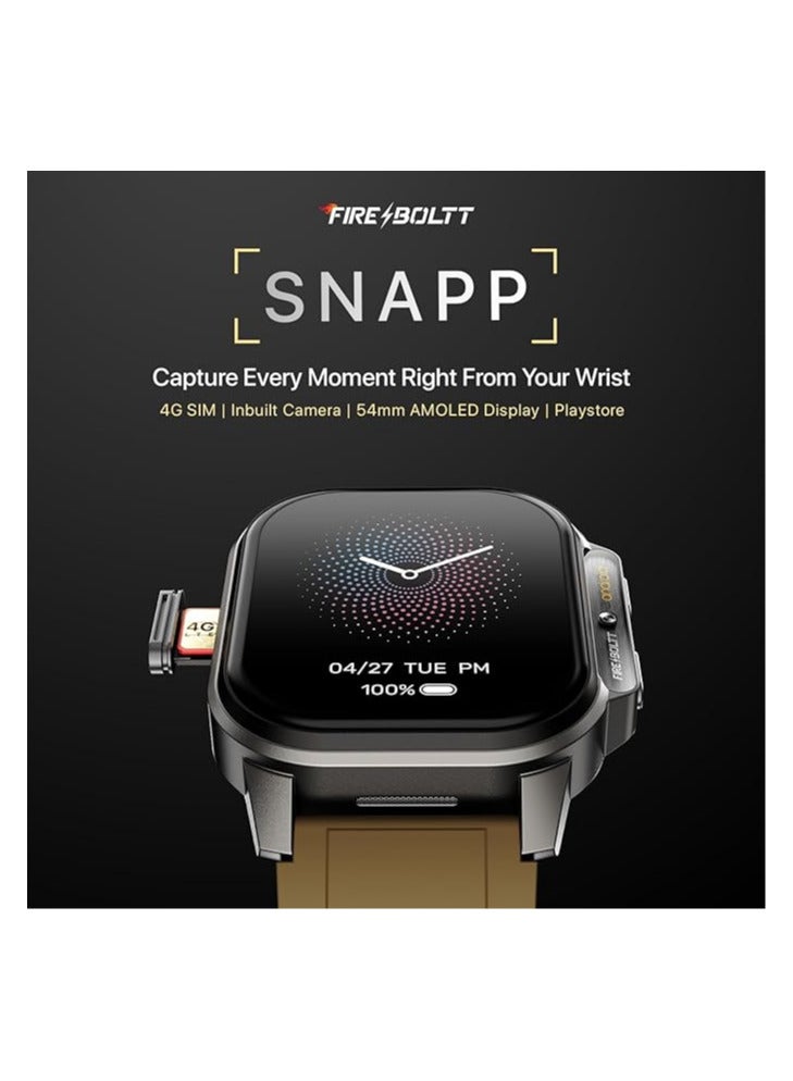 Fire-Boltt Fire-Boltt Snapp Smart Watch, Selfie Camera, 4G Nano-SIM Slot, 54.1mm AMOLED Display, Play Store- Unlimited apps, 1000mAh Battery, 2GB/4GB RAM + 16GB/64GB ROM (Alpine Olive)  - Image 2