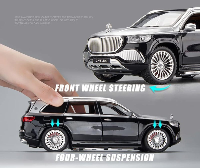 Invite Enterprise Die-Cast Zinc Alloy 1:24 Scale Mrcedes Benz Gls600 Maybach Car Model Large With 6 Openable Doors,Lights & Music Alloy Pull Back Toy Car For Kids, Cars(Gls600), Multicolor - Image 2