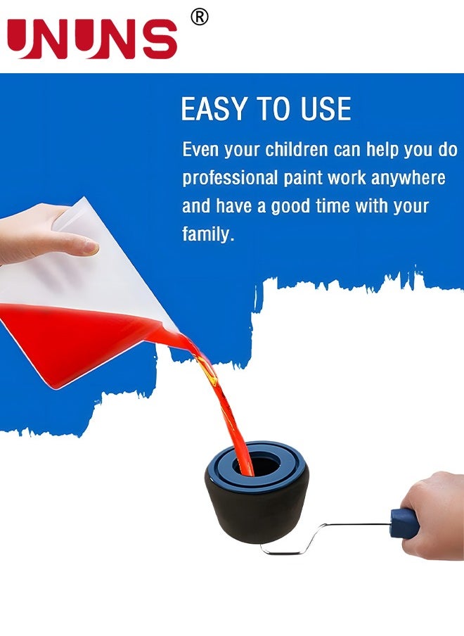 UNUNS - Paint Roller Set,7Pcs Wall Painting Handle Tool With Paint Runner Brush,Wall Printing Brush,3 Extension Poles,Printing Brush Tray, Handle Flocked Edger Room For Walls And Ceiling - Image 1