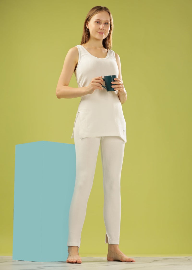 Dollar Ultra Women's Thermal Trouser | Winter Inner Wear for Women | Premium Cotton Rich Fabric | Snug Fit & Stylish Thermal Wear for Daily Comfort Off White - Image 5