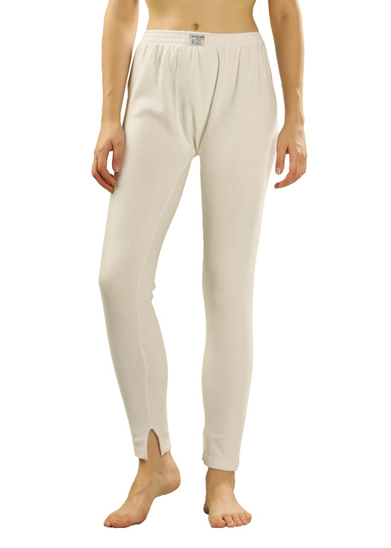 Dollar Ultra Women's Thermal Trouser | Winter Inner Wear for Women | Premium Cotton Rich Fabric | Snug Fit & Stylish Thermal Wear for Daily Comfort Off White - Image 1