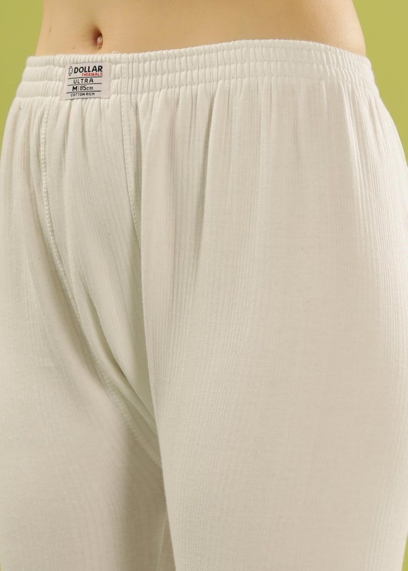 Dollar Ultra Women's Thermal Trouser | Winter Inner Wear for Women | Premium Cotton Rich Fabric | Snug Fit & Stylish Thermal Wear for Daily Comfort Off White - Image 4