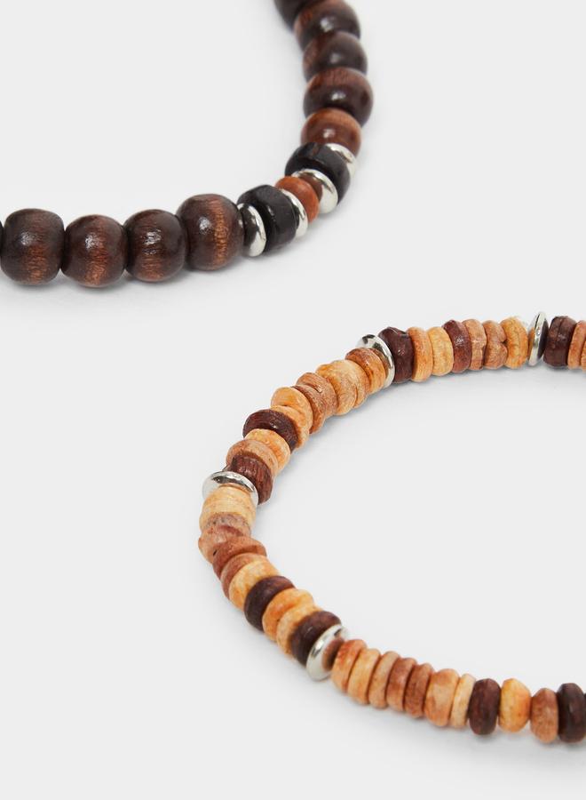 ستايلي مجموعة من 4 اساور يد منمقة بالخرز - Image 3