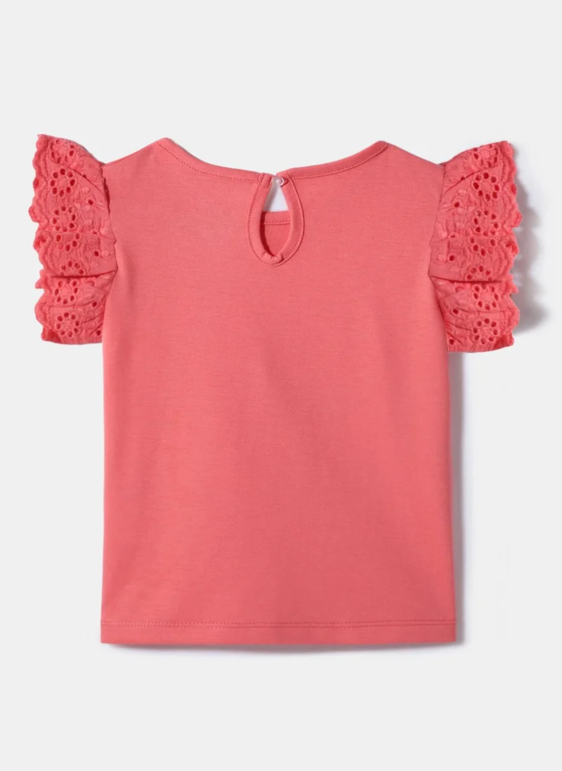 Nautinati Nautinati Pink Donut Puff Print Top for Girls