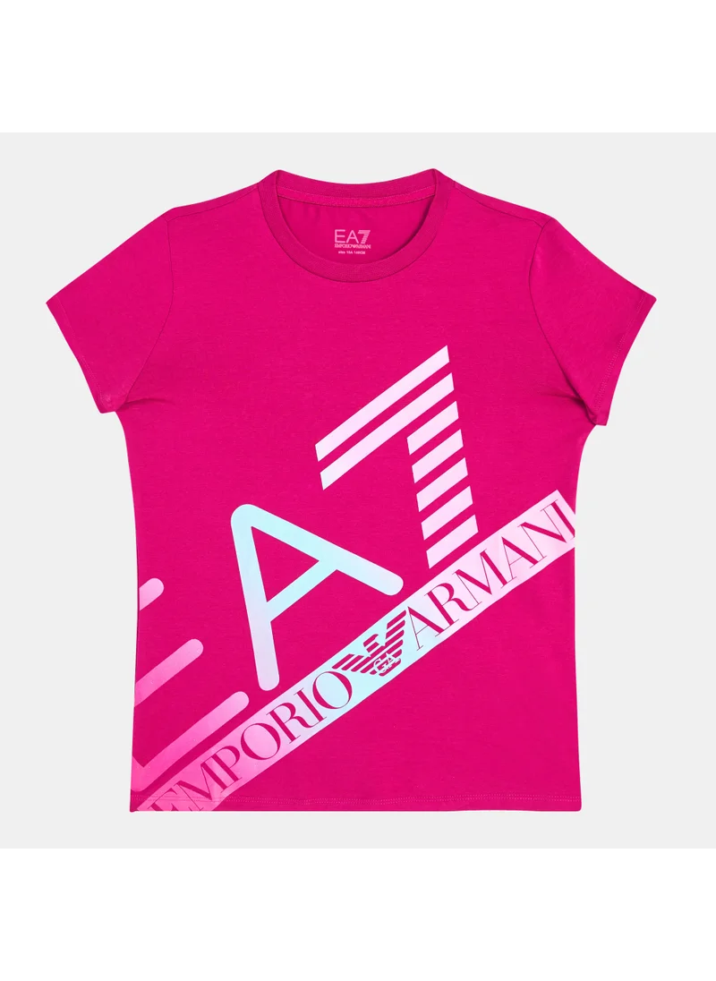 EA7 Emporio Armani Kids' Train Logo Series Big Logo T-Shirt