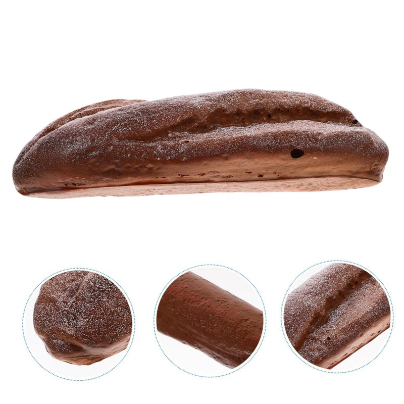 Hanabass Lifelike Artificial Bread Model Faux Bread Prop for Photography Bakery Display Home Decor Realistic Cracked Baguette Beige - Image 5